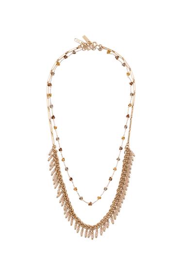 PACK 2 COLLARES CADENA ABALORIOS - Dorado de Zara