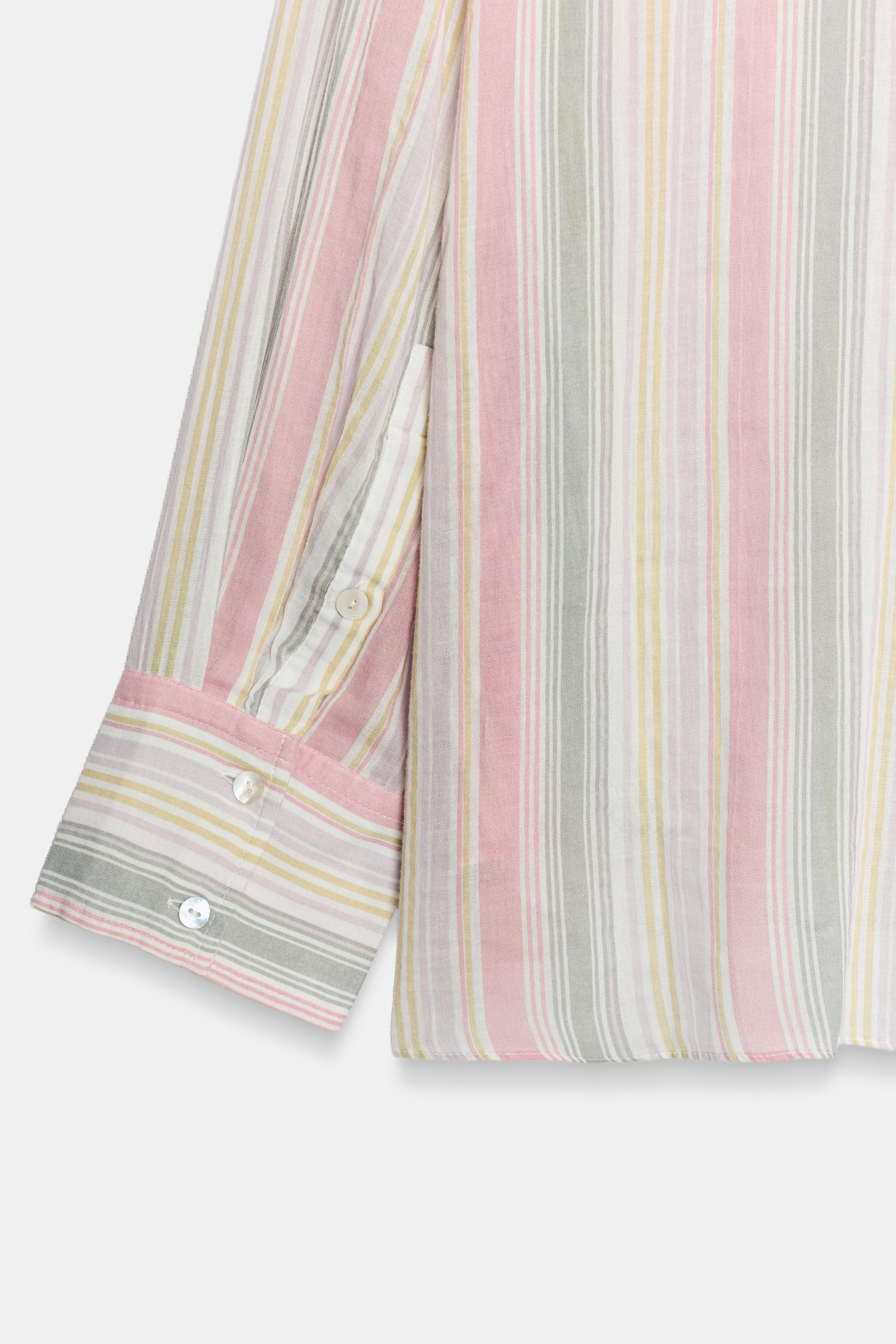 OVERSIZED STRIPED GAUZE SHIRT WITH POCKET - only one | ZARA United