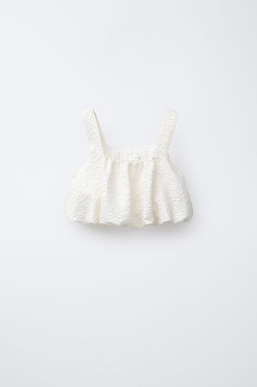 TOP CROPPED GLOBO - Crudo de Zara