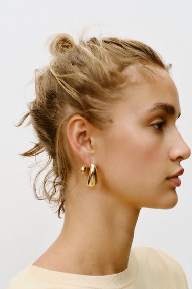 METAL DROP EARRINGS - Golden by Zara - Image 0