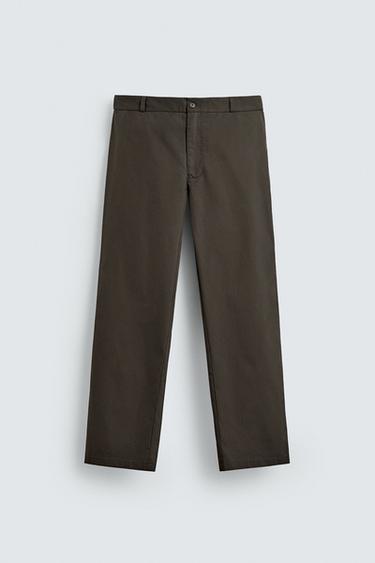 Zara TECHNICAL JOGGER-WAIST PANTS - Brown