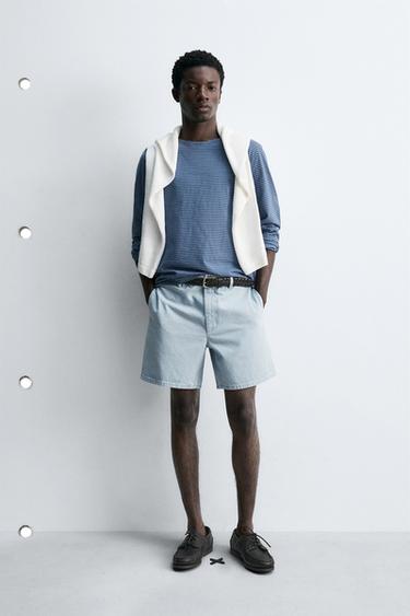 BERMUDA CHINO DENIM - Azul claro de Zara