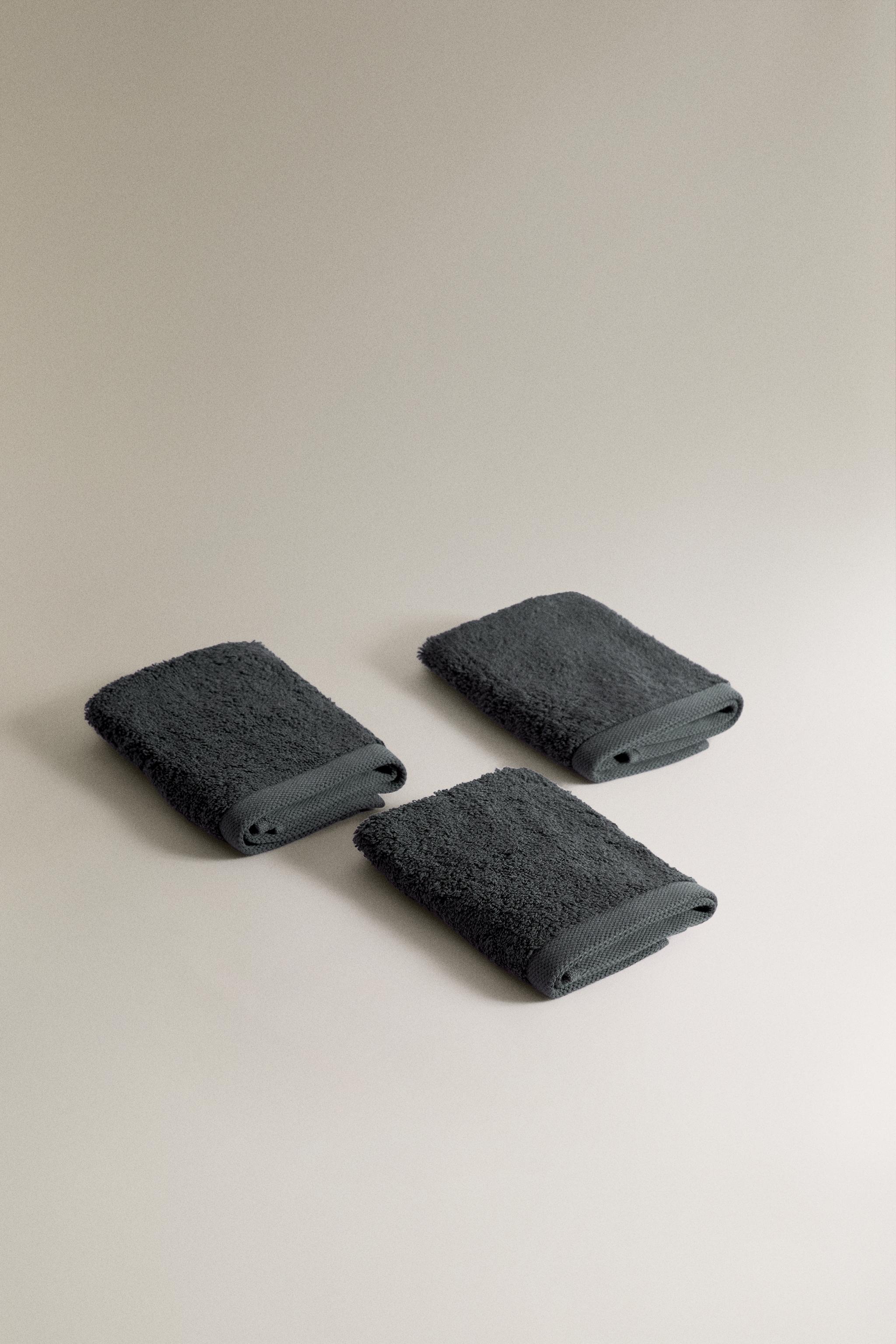 PREMIUM COTTON HAND TOWELS (PACK OF 3) — Anthracite grey