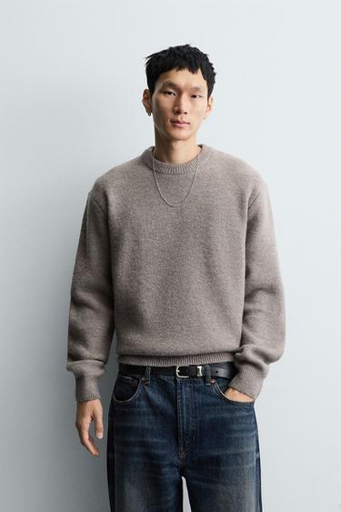 BOXY FIT TEXTURED JUMPER - Mink by Zara