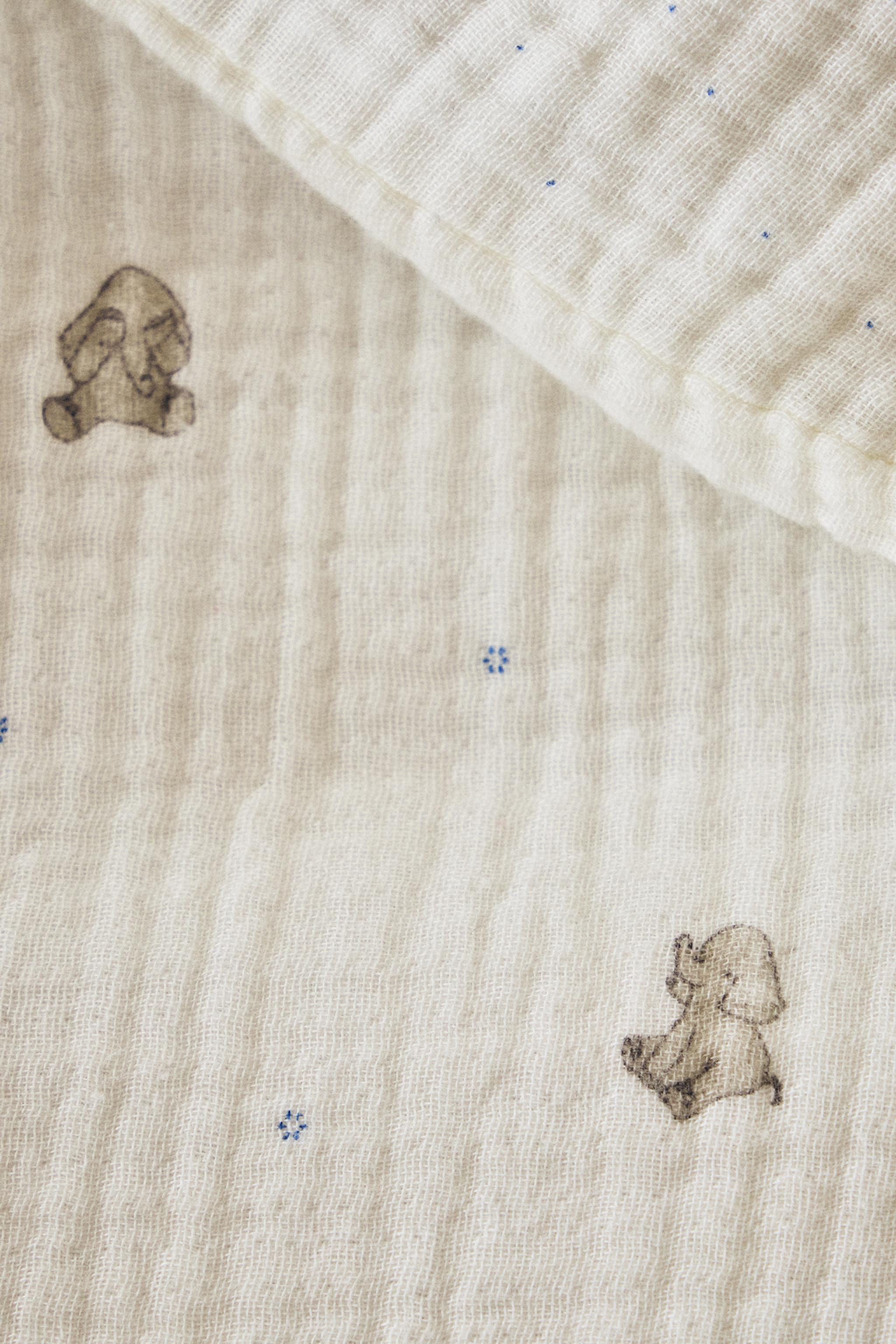ENSEMBLE DE DRAPS MINI-LIT BÉBÉ GAZE ÉLÉPHANT