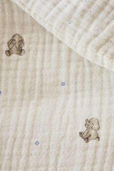 MUSLIN ELEPHANT MINI COT SHEET SET - Grey by Zara - Image 6