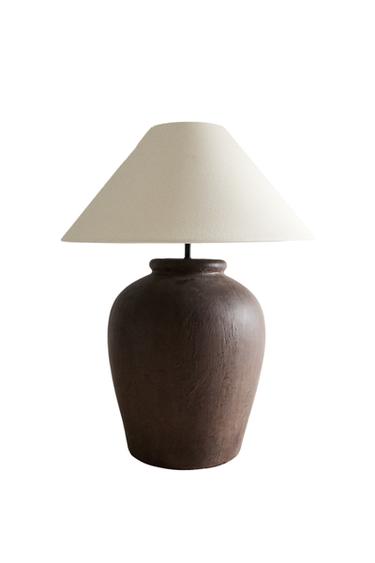 LAMPE DE TABLE BASE CÉRAMIQUE - Marron de Zara