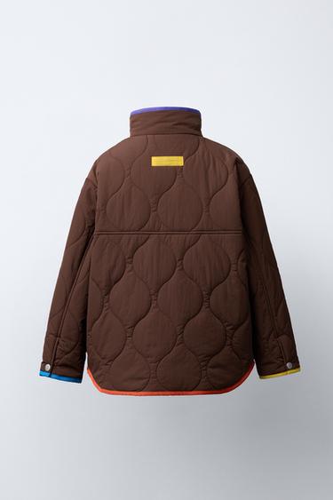 JACKET WITH CONTRAST DETAILS - Brown by Zara - Image 3
