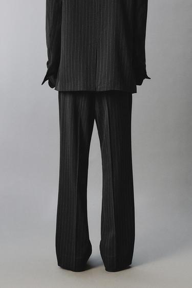 PINSTRIPED SUIT TROUSERS - Black by Zara - Image 2