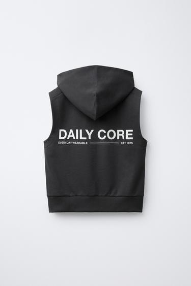 HOODED JOGGING GILET - Anthracite grey by Zara - Image 1