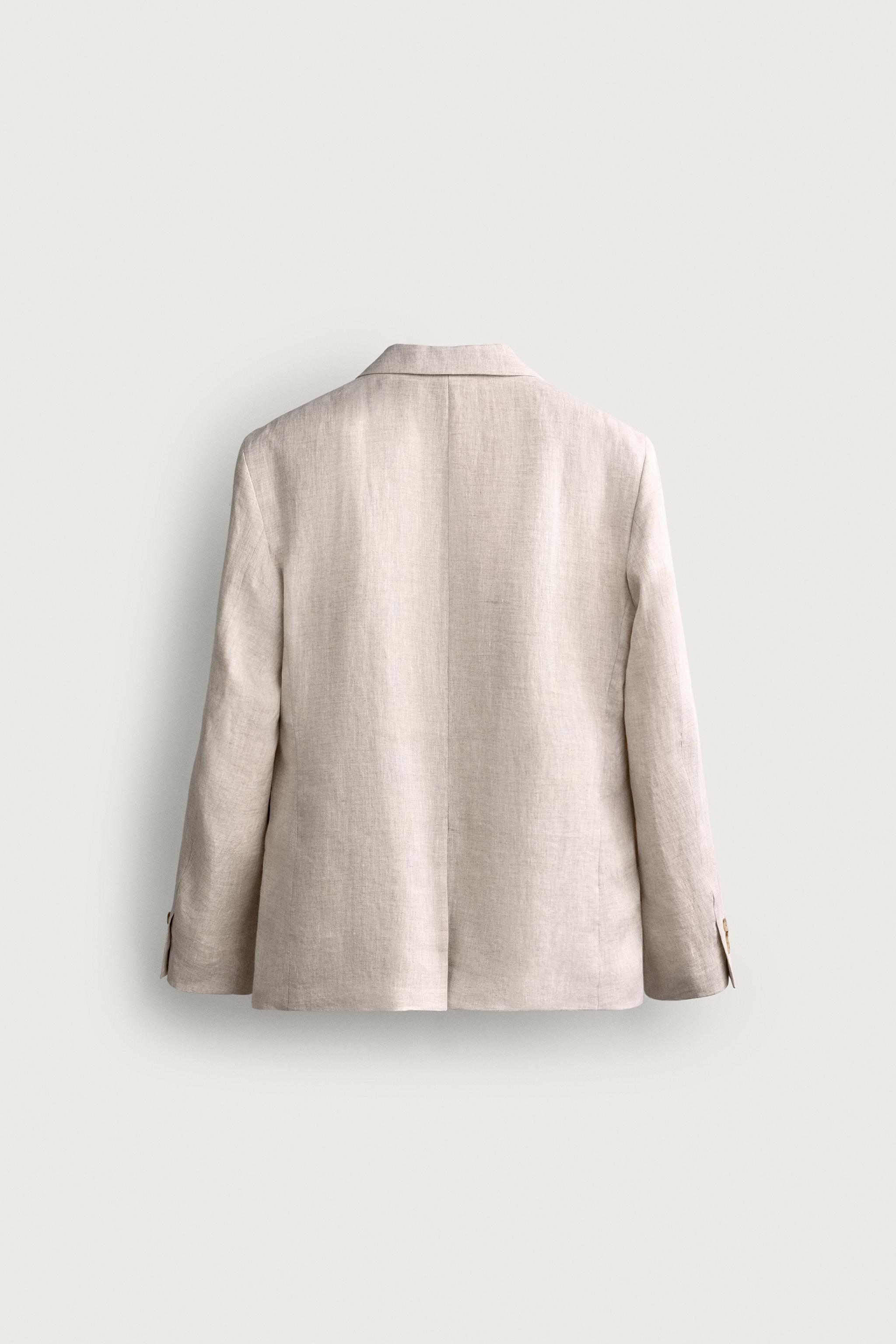 Zara %100 KETEN TAKIM BLAZER görsel 8