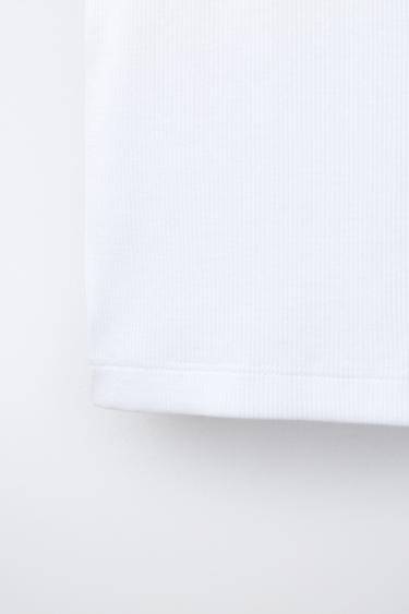 RIBBED RACERBACK T-SHIRT - White by Zara - Image 3
