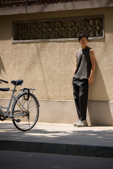 RIB KNITTED TANK - Anthracite grey by Zara