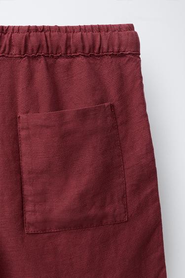 SHORT AVEC LIN - Bordeaux de Zara - Image 3