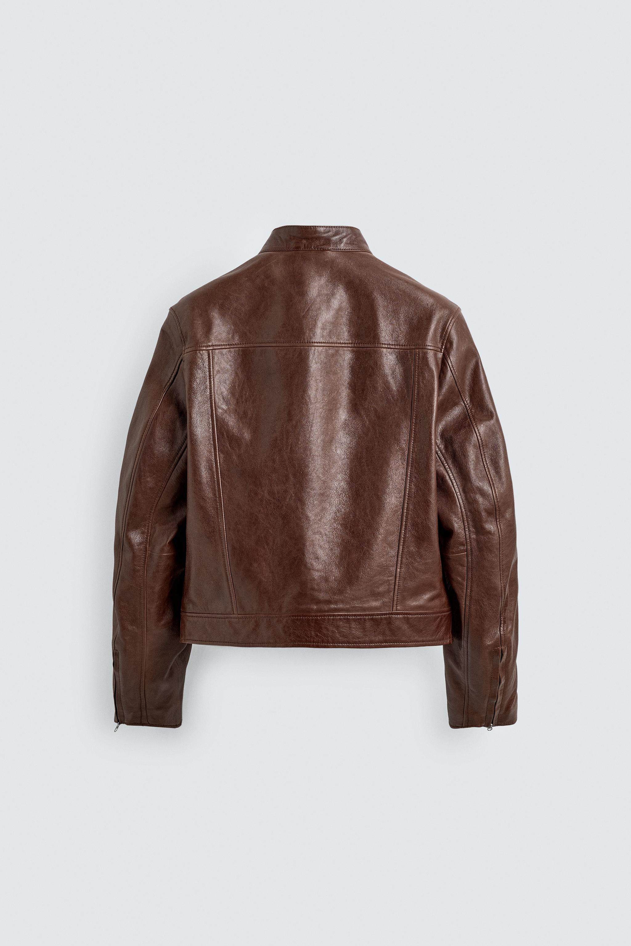 CROPPED FIT LEATHER JACKET