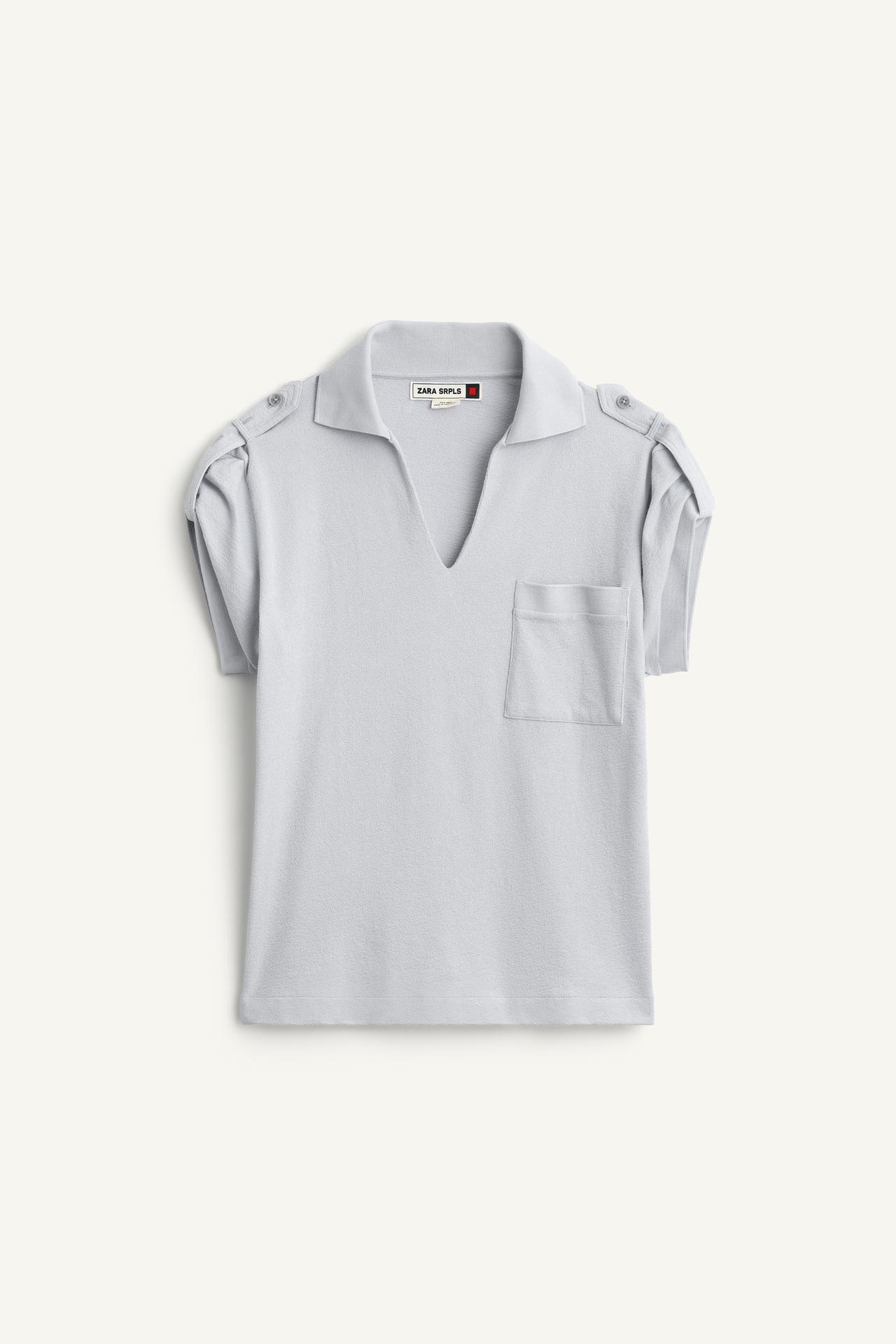 SHRT SLV TRRY PL — Faded blue