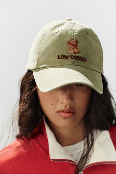 CASQUETTE EN SERGE BRODÉE CAPYBARA - Kaki clair de Zara - Image 1