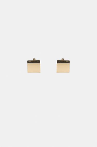PENDIENTE MINIMAL CUADRADO - Dorado de Zara