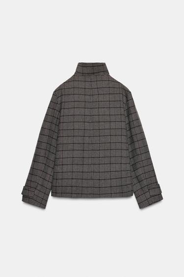 CHECKED DOUBLE-BREASTED JACKET - Brown / Ecru by Zara - Image 8