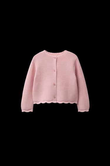 WAVY LINKS KNIT CARDIGAN - Mid-pink by Zara
