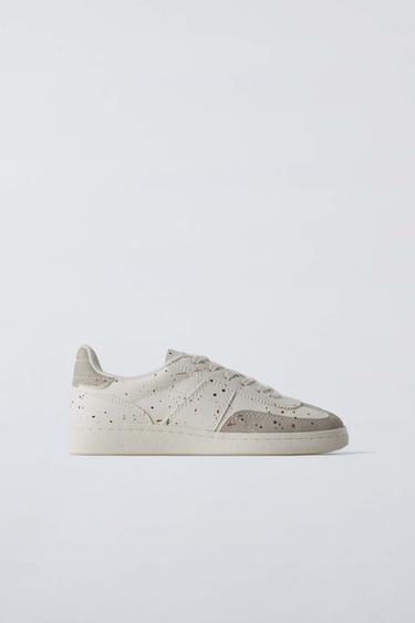 Zara PAINT EFFECT SNEAKERS - White - Image 0