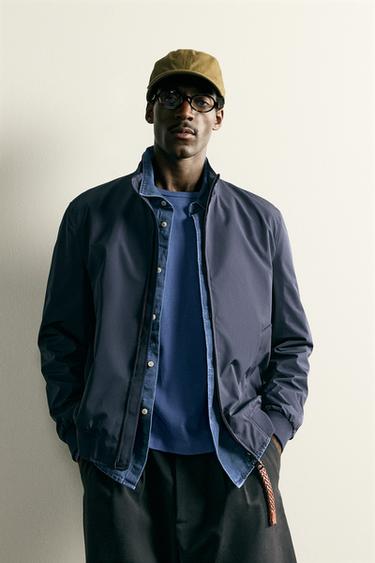 Zara WATER REPELLENT TECHNICAL JACKET - navy