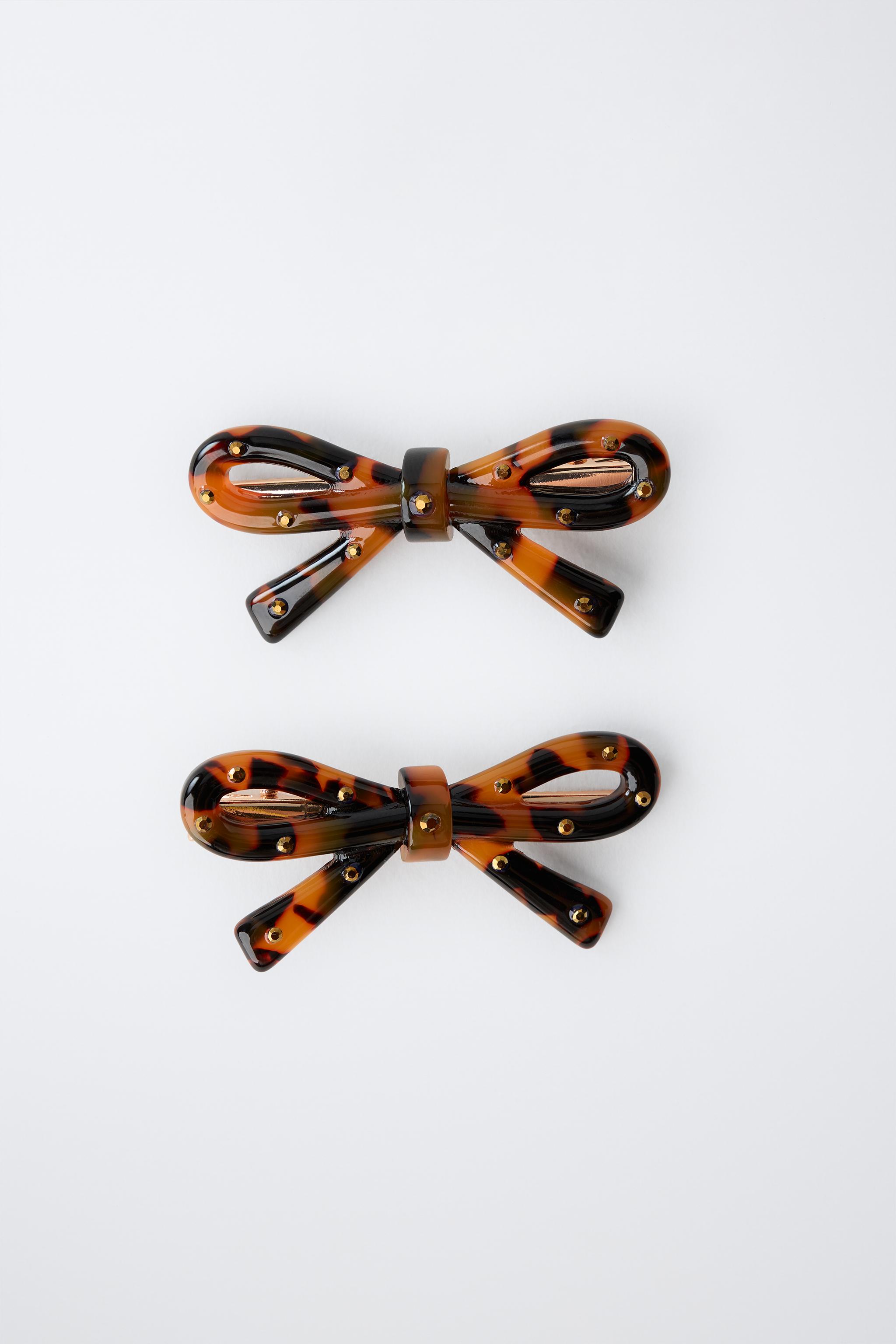 2-PACK OF TORTOISESHELL EFFECT BOW CLIPS