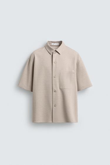 COMFORT NON-IRON OVERSHIRT - Light tan by Zara