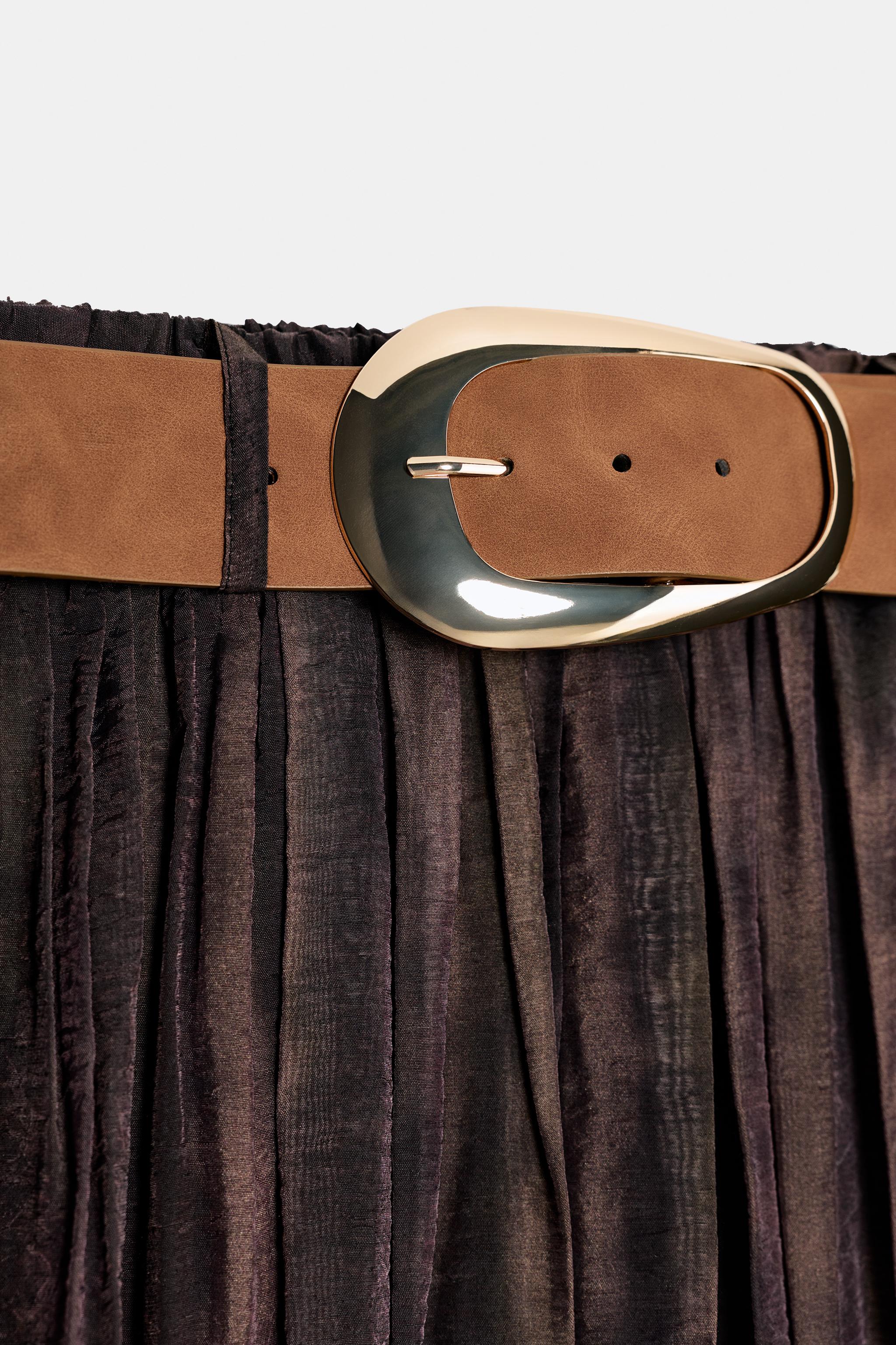 JUPE MI-LONGUE IMPRIMÉ ESTOMPÉ AVEC CEINTURE