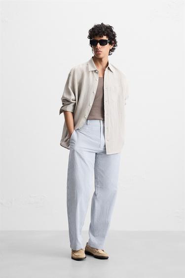 SEERSUCKER TROUSERS - striped by Zara - Image 0