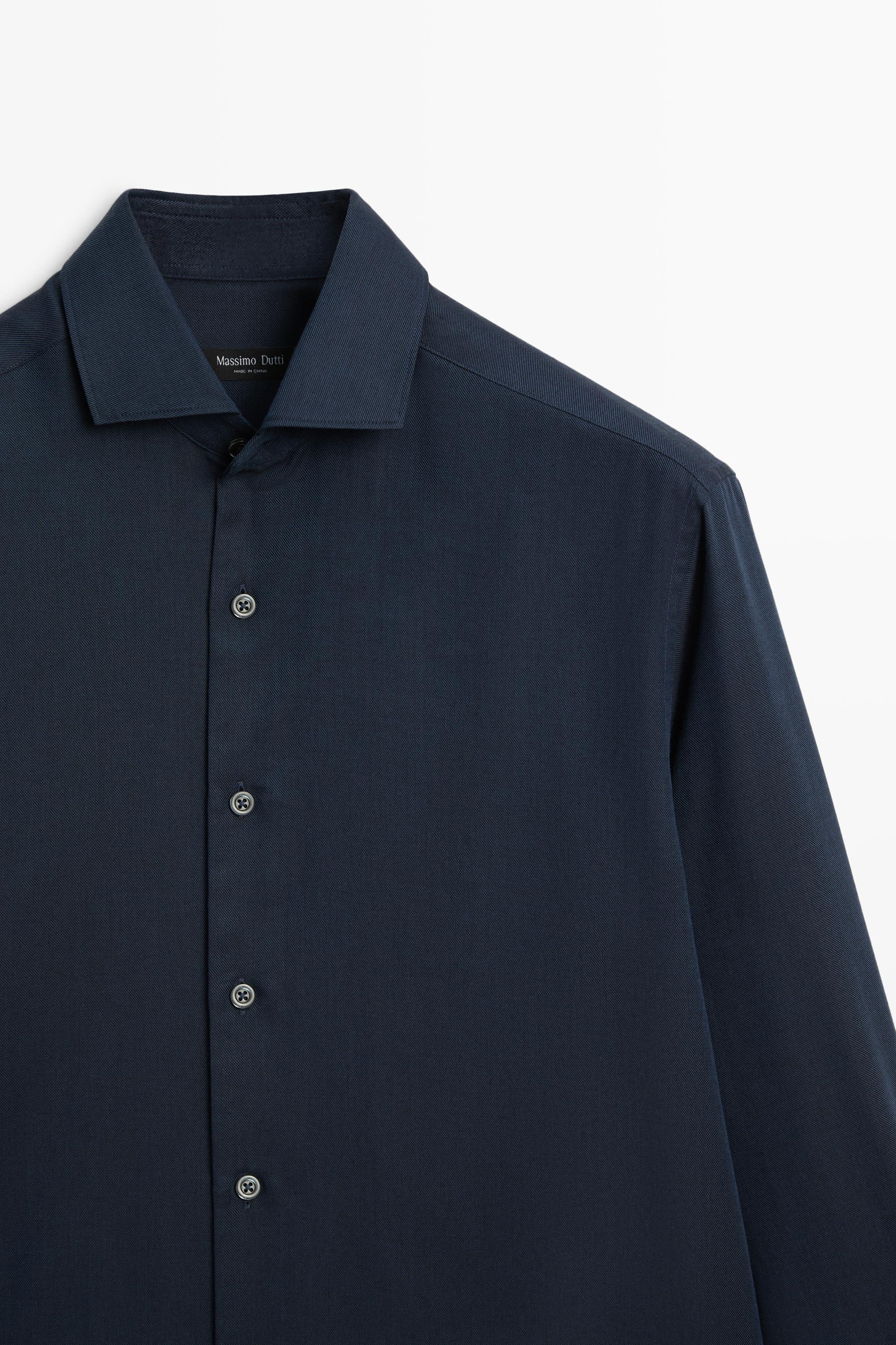 Chemise regular fit en mélange de coton