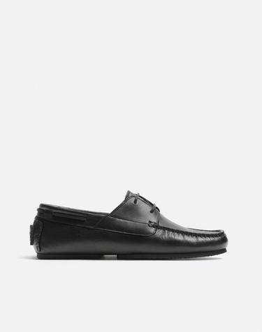 ZAPATO NÁUTICO PIEL - Negro de Zara
