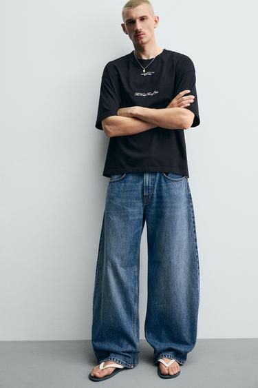 SWEAT MANCHES COURTES À INSCRIPTIONS IMPRIMÉES - Noir de Zara - Image 5