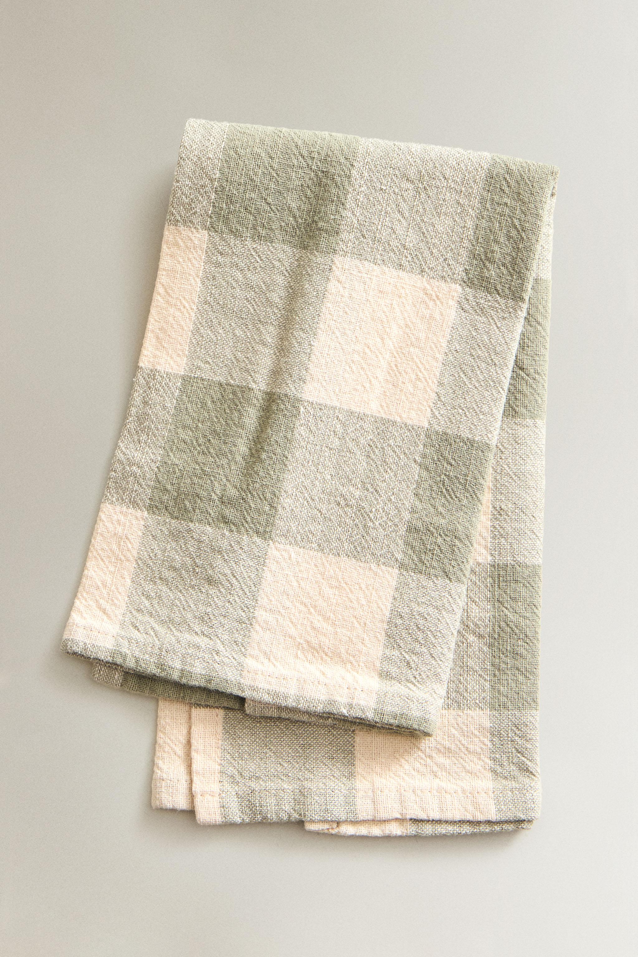 PACK OF DYED THREAD CHECK NAPKINS (PACK 2)