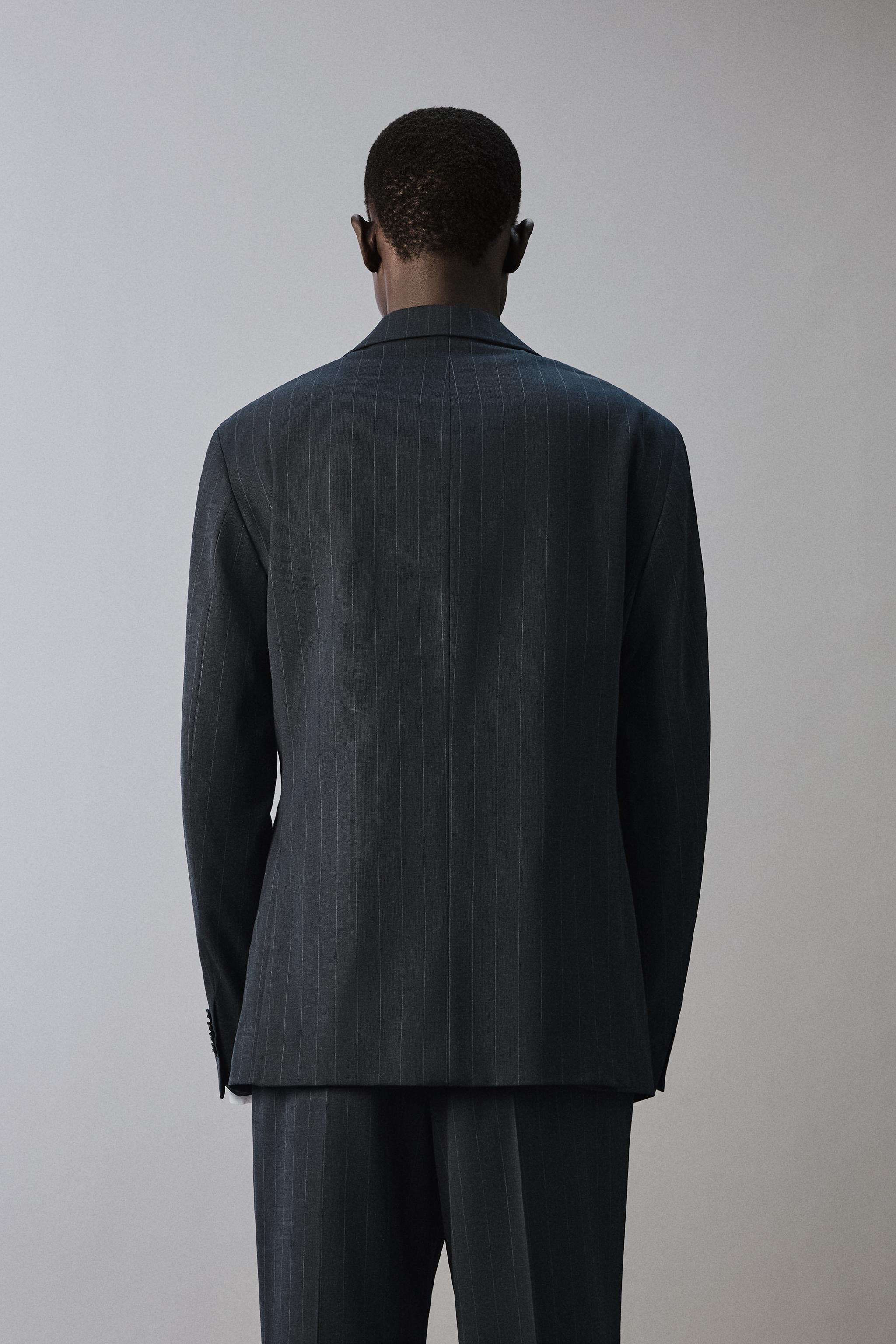 PINSTRIPE SUIT BLAZER - Navy blue | ZARA United States