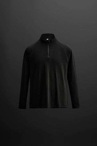 ZIP-UP T-SHIRT - Black by Zara - Image 5