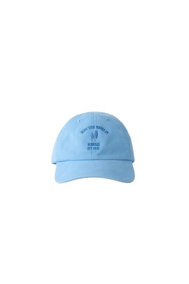 CASQUETTE EFFET DÉLAVÉ BRODÉE - Bleu de Zara