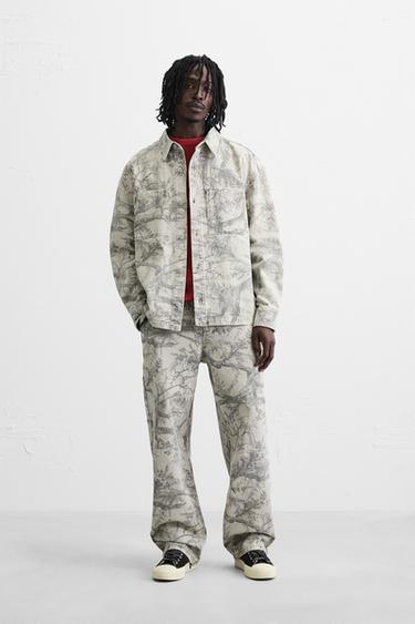 ABSTRACT PRINT OVERSHIRT - Light grey by Zara