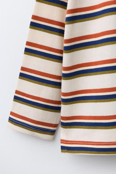 STRIPED HEAVYWEIGHT T-SHIRT - Orange by Zara - Image 3