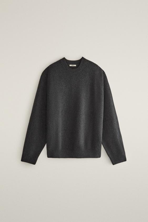ROUND NECK SWEATER - Dark grey by Zara - Image 0