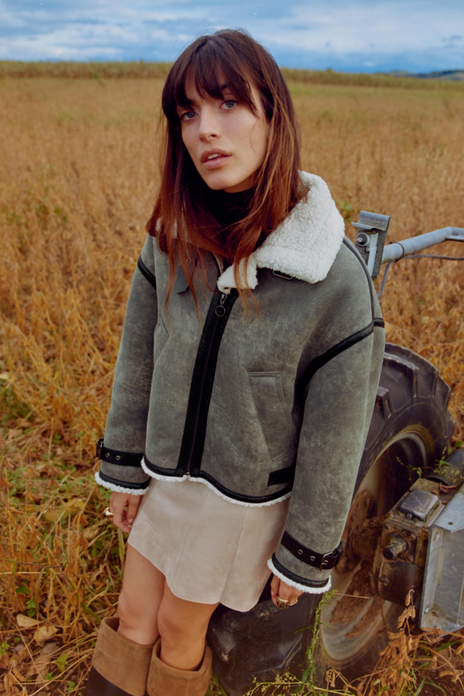 DOUBLE SIDED STRAP DETAIL JACKET Gray ZARA United States