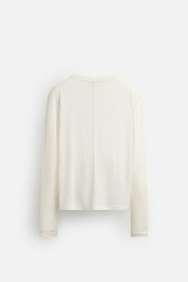 LIMITED EDITION LYOCELL T-SHIRT - Oyster-white by Zara - Image 7