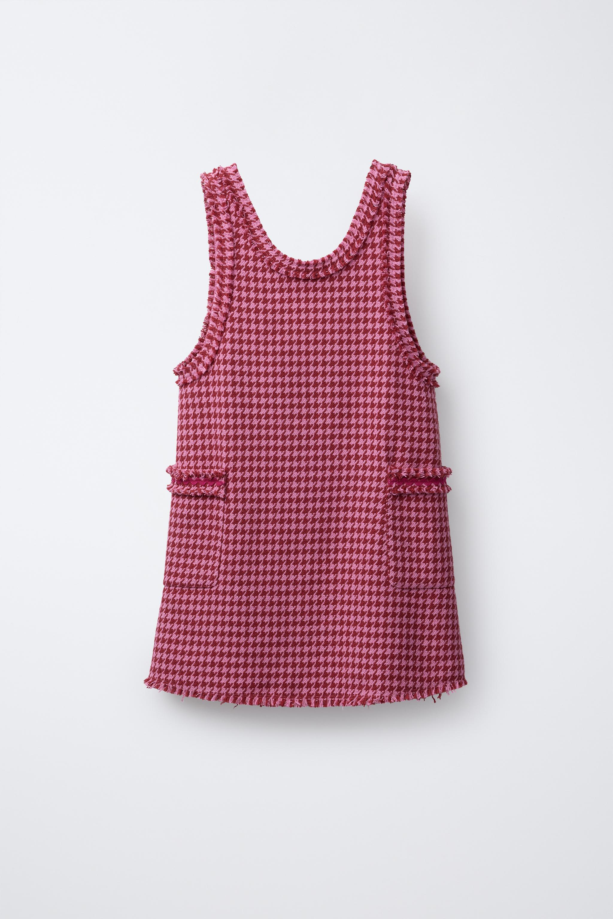 トップス rarara TEXTURED FRAYED OVERALL DRESS - Pink | ZARA United States