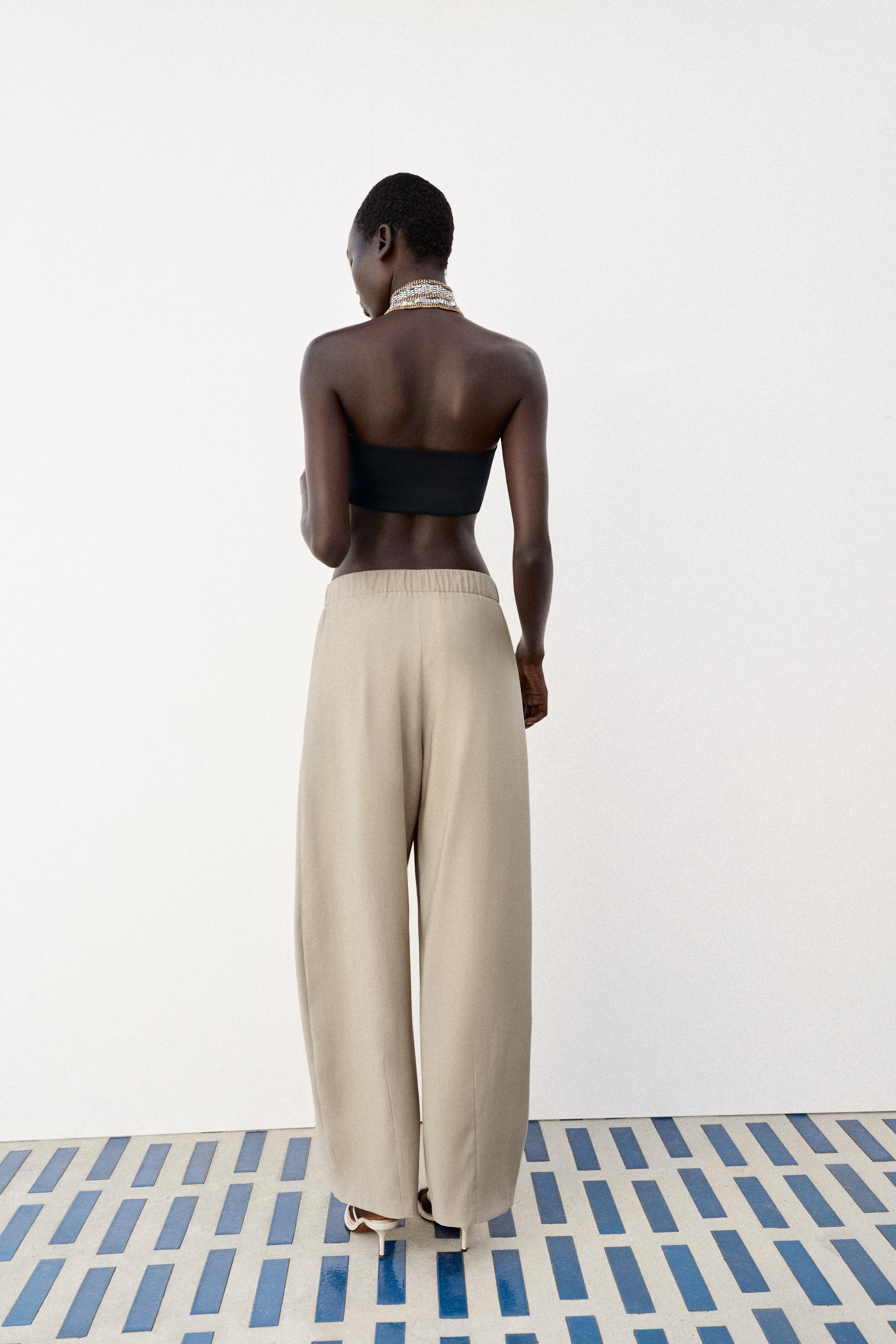 Zara Barrel Kesim Dökümlü Pantolon görsel 7