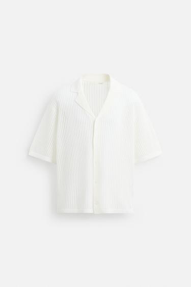 CHEMISE EN MAILLE AJOURÉE - Écru de Zara - Image 6