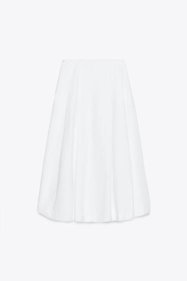 JUPE MI-LONGUE PLISSÉE - Blanc de Zara - Image 5