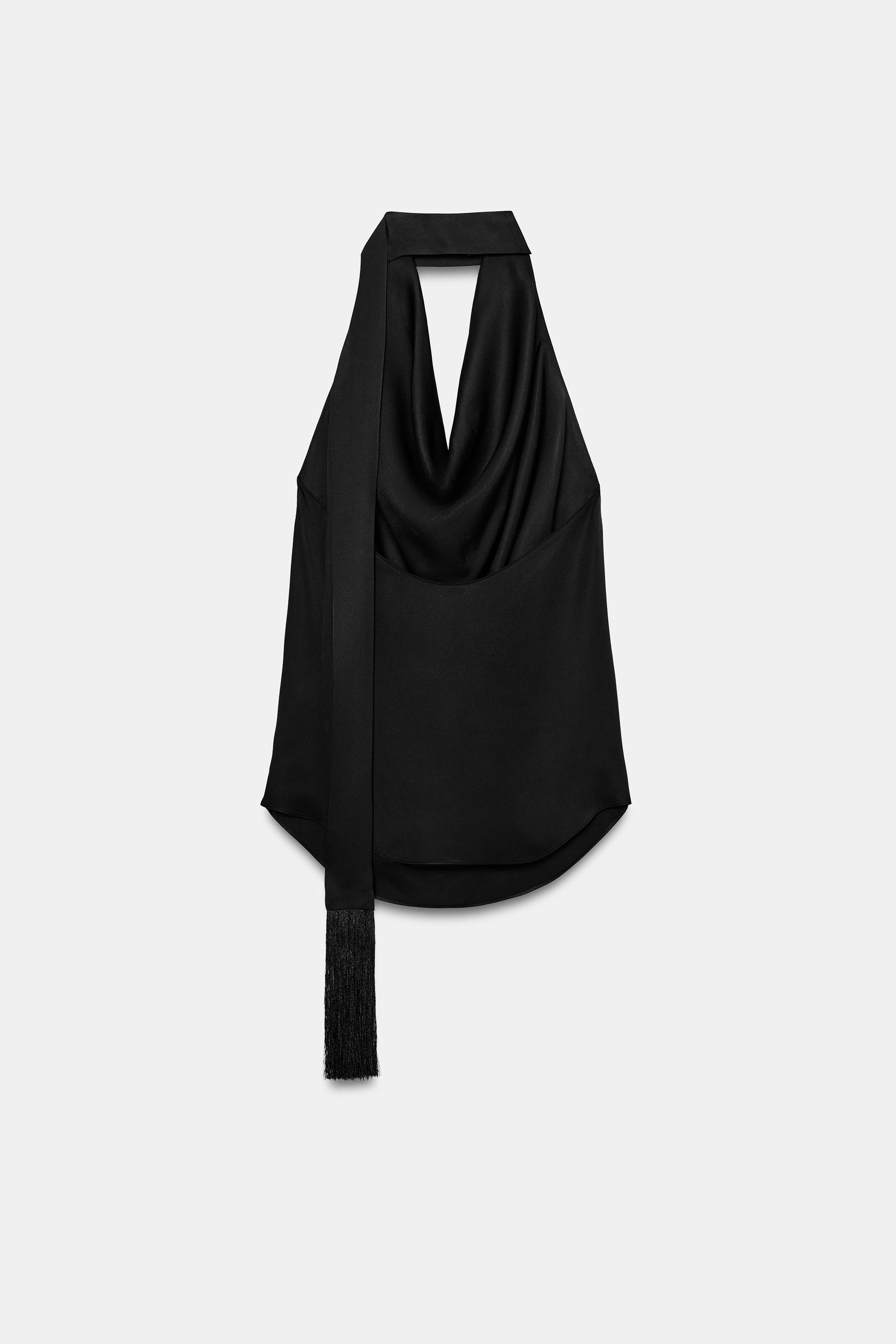 TOP HALTER FOULARD FRANGES ZW COLLECTION
