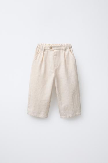 PANTALON DROIT STRUCTURÉ - Beige clair de Zara