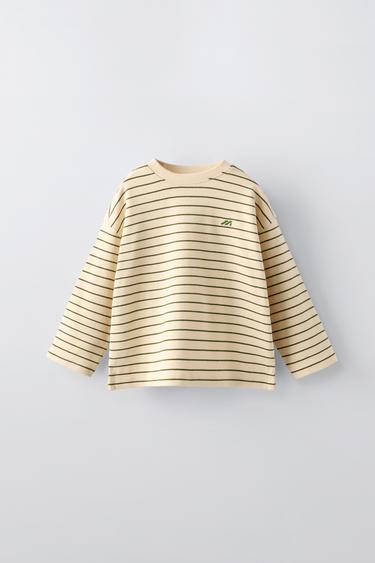 CAMISETA RAYAS HEAVY WEIGHT - Khaki de Zara