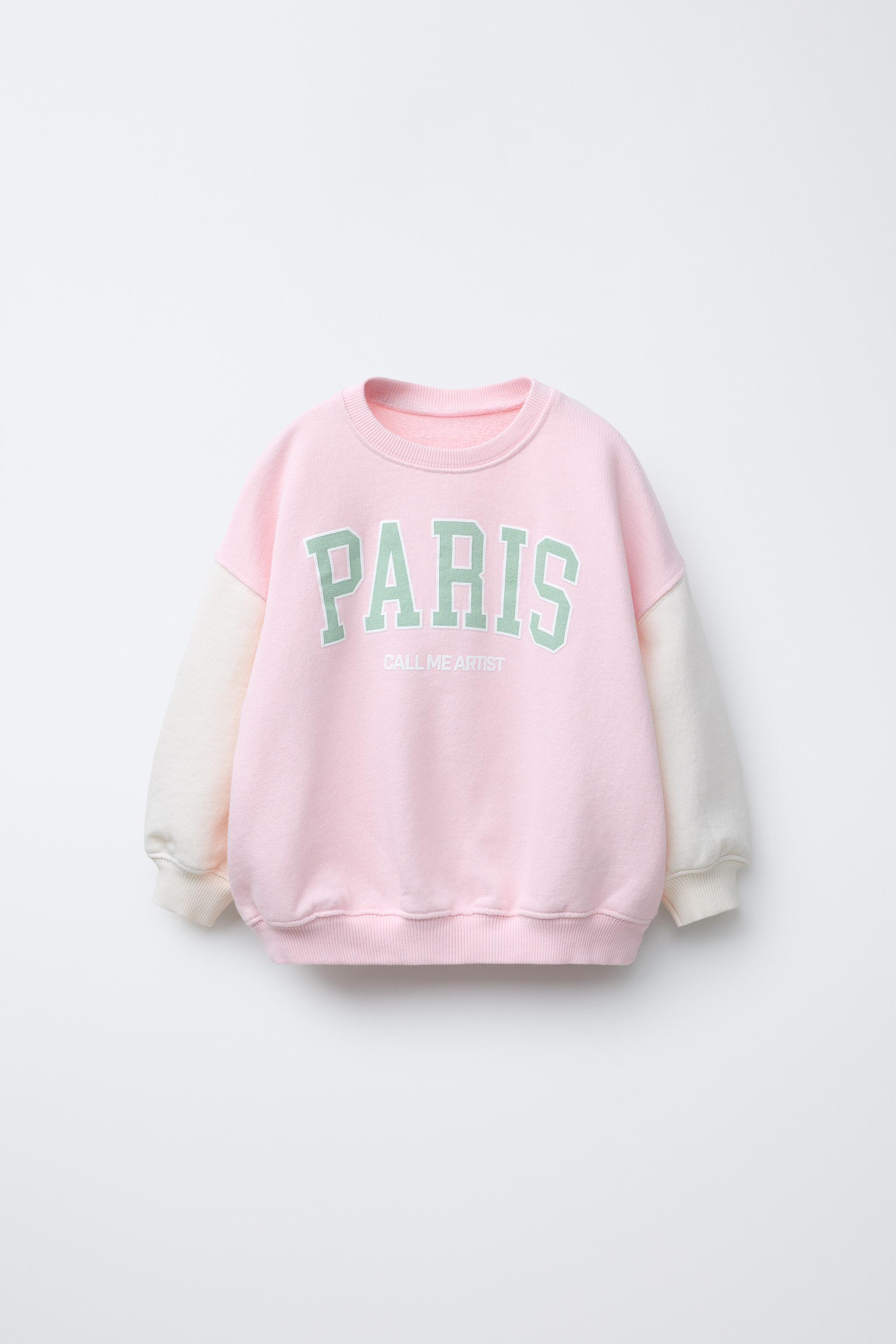 SWEATSHIRT WITH RAISED TEXT PRINT - Pink | ZARA United States